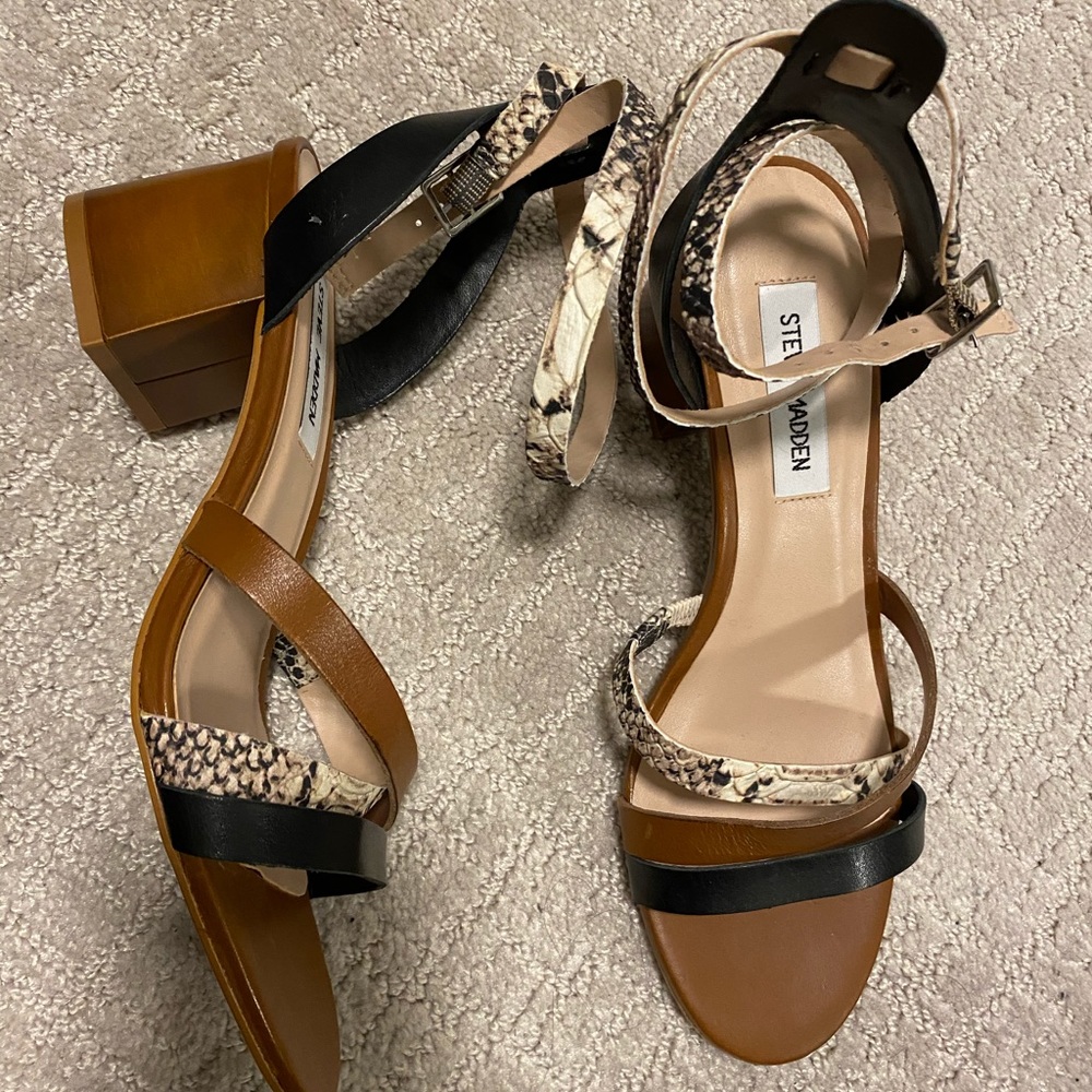 Steve Madden snake print block heel sandal